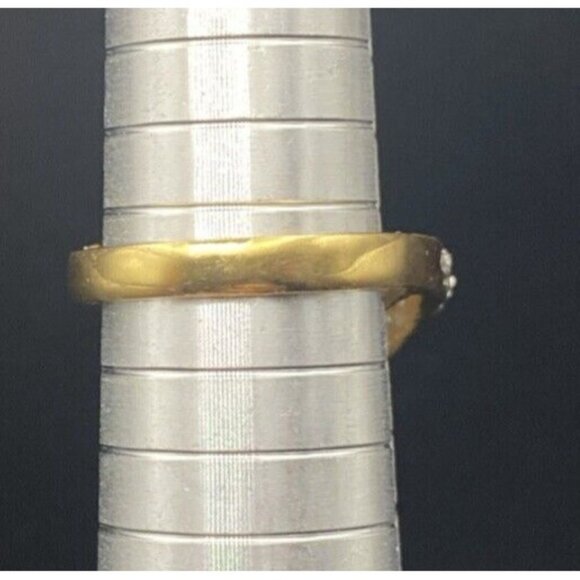 Signed Cocktail Ring EBCO Marquise 3+ Ct Blue Topaz & CZ 18K HGE Gold Size 8.25 - Picture 9 of 16